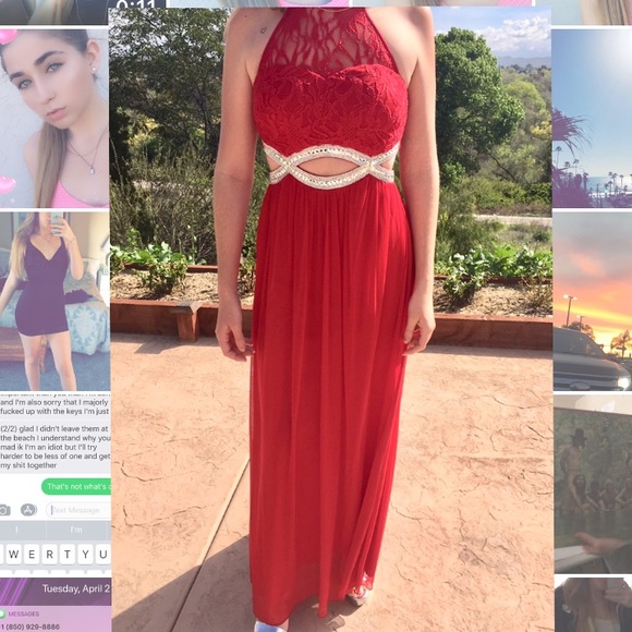 windsor red prom dress